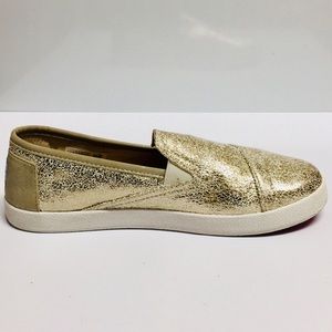 Toms Glittery Gold Slip-ons (6Y)